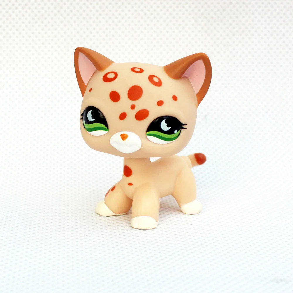 pet shop lps toys литл пет шоп игрушки лпс стоячки #852 желтый пятнистый стоя с зелеными