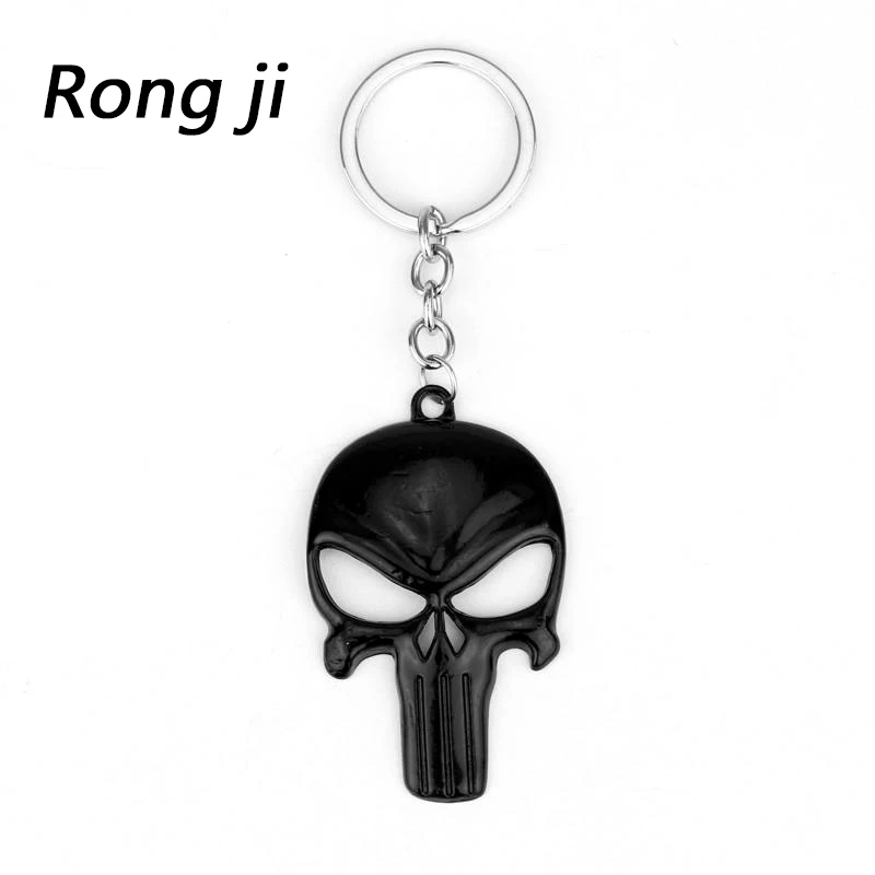 

3colour The Punisher Skull Mask Keychain Skeleton Frame Pattern Key Chain Ring For Keyring Jewelry Gift Souvenirs