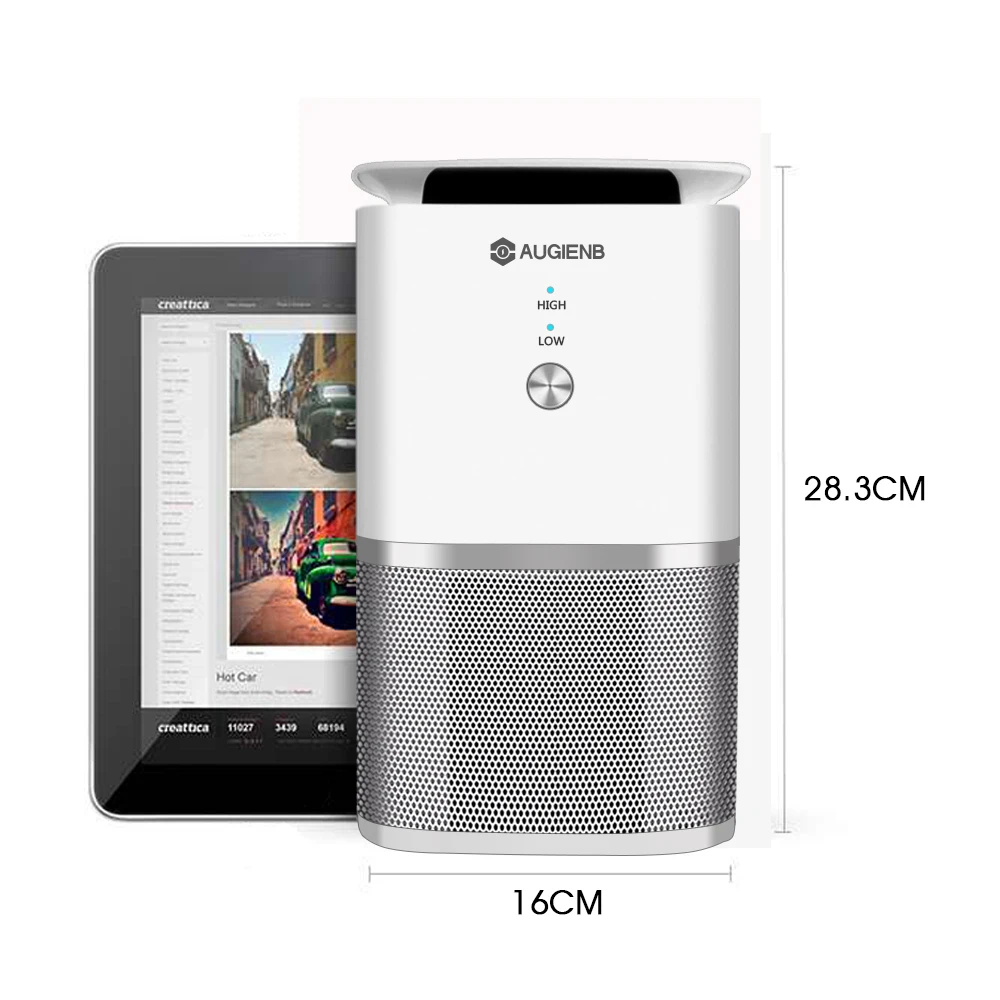 

AUGIENB A-DST02 Air Purifier Active Carbon HEPA Filter Sterilizer Odor Allergies Remover for Smoke VOCs Pollen Dander Smog PM2.5