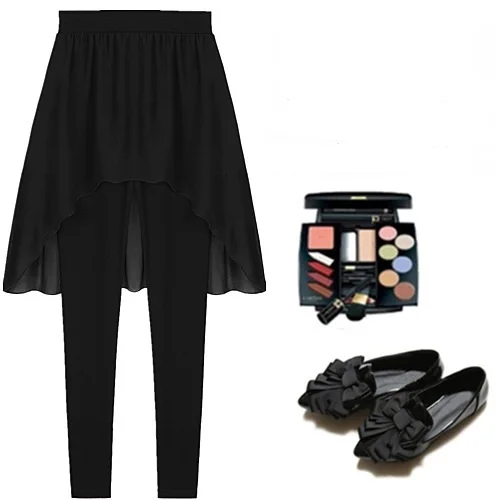 Весна 2014 Новая мода Лоскутная шифоновая летняя Базовая Женская юбка брюки