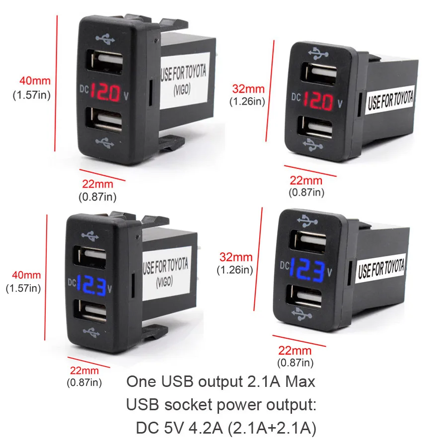 Автомобильное зарядное устройство XCGaoon 5 В 4 2 А два usb порта светодиодный