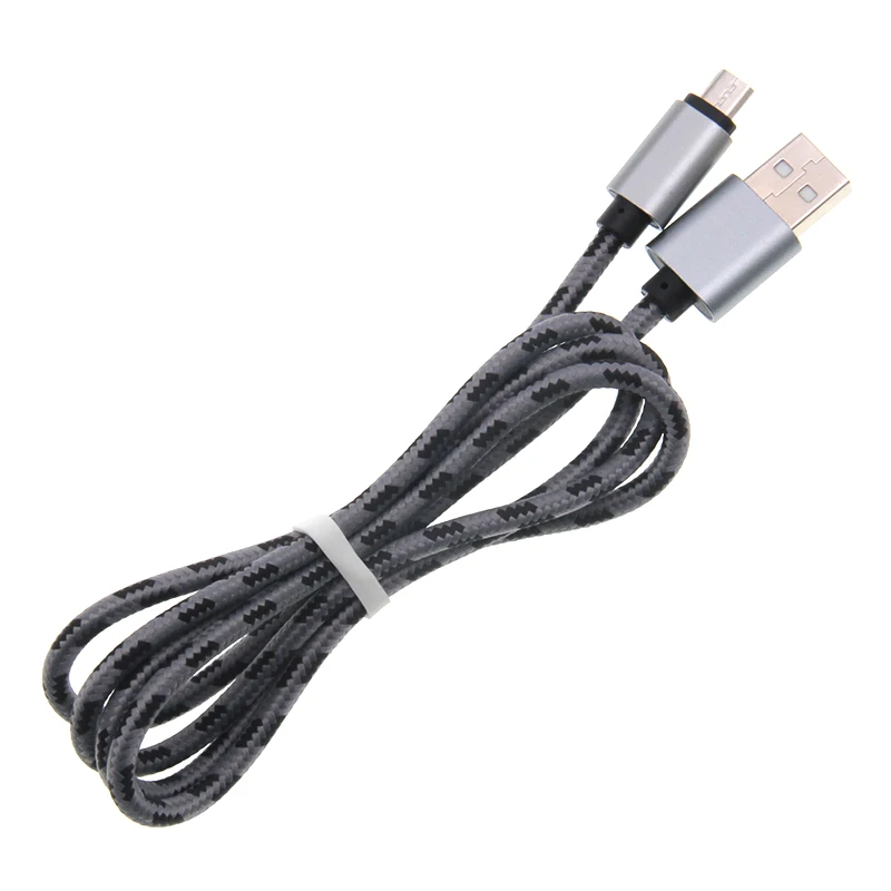 Плетеный текстильный кабель Micro USB 50 шт./лот 1 м 3 фута 2 А зарядный USB-кабель для