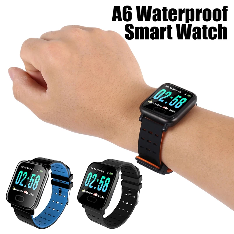 A6 Smart Watch Men Women Sports Electronic Activity Health Bracelet Waterproof Blood Presssure Smartwatch for IOS Android | Электроника