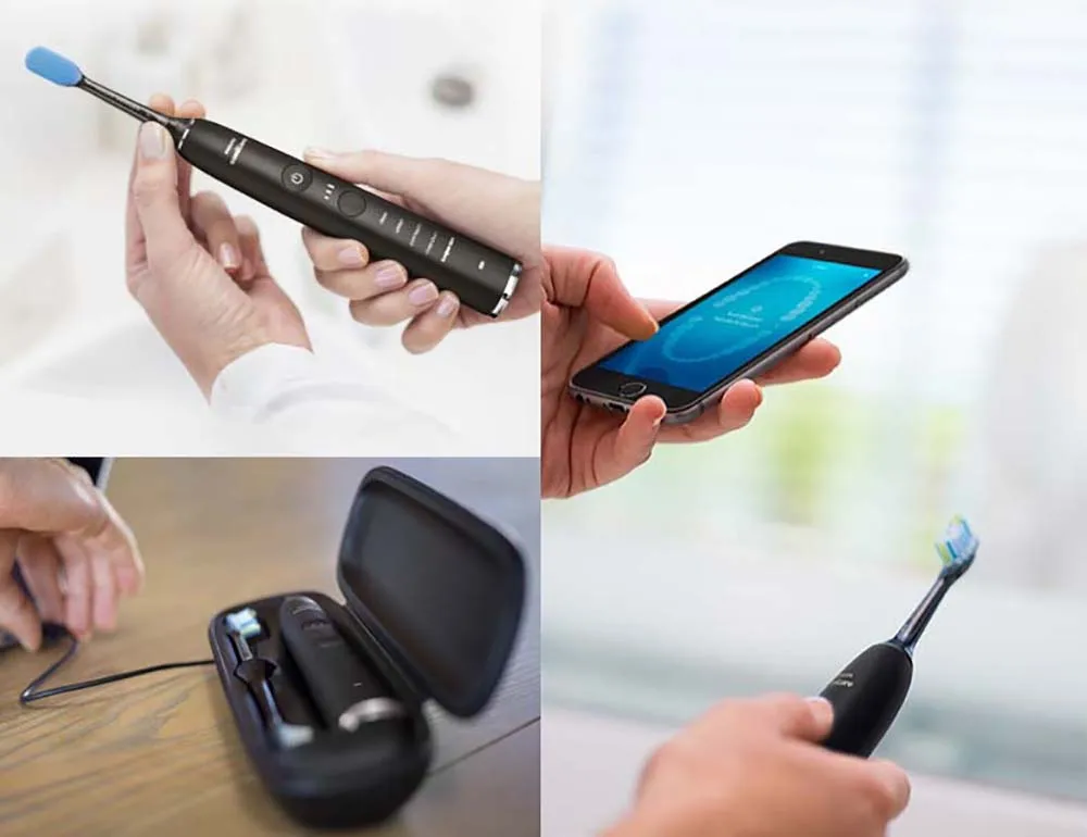Умная звуковая зубная щетка Philips Sonicare DiamondClean HX9924 с поддержкой приложения с Умной головкой щетки, 5 режимов