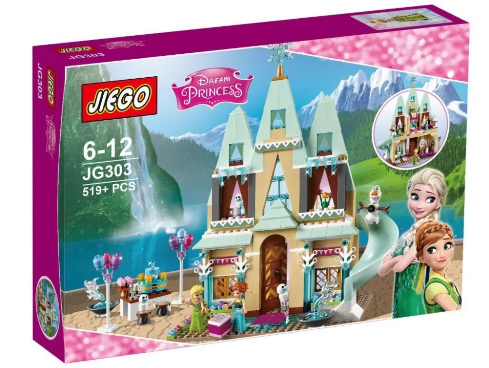 JG303 SY371 замок Arendelle строительные блоки кирпичные игрушки принцесса Анна Эльза