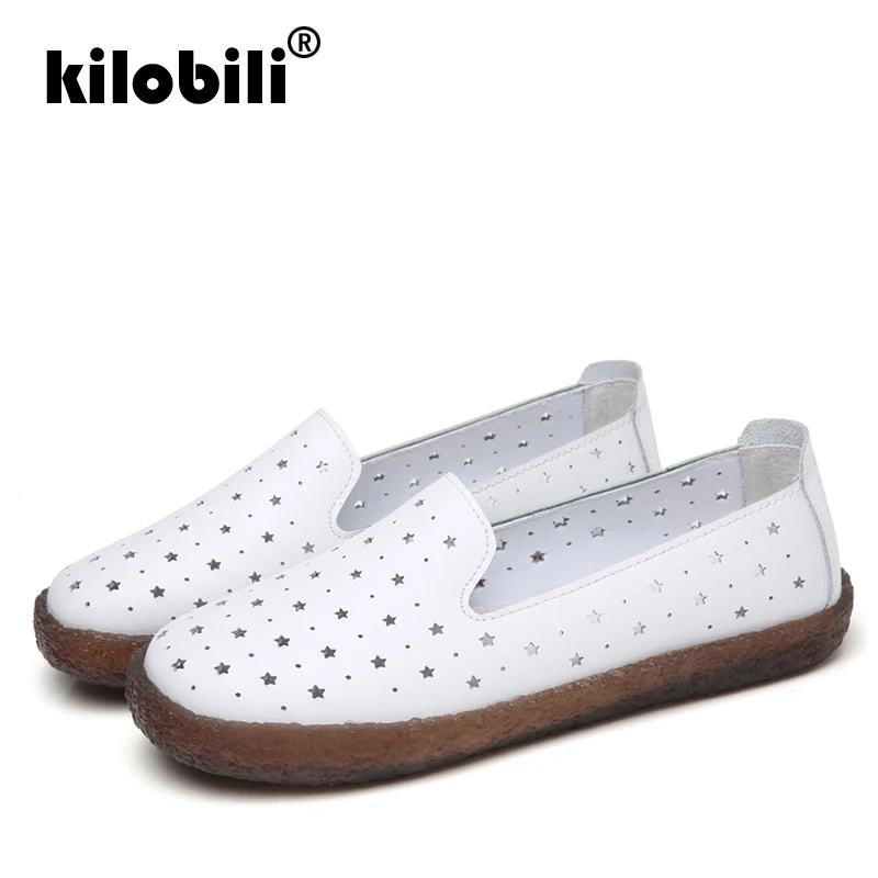 Kilobili/2019 г. летние женские туфли на плоской подошве балетки лоферы без застежки с