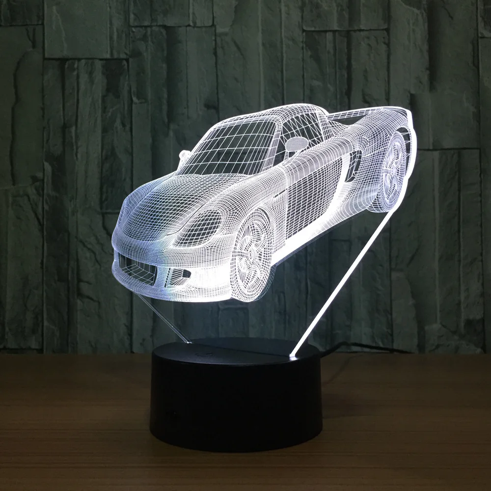 Автомобильный 3d ночник 7 цветов светодиодный Usb в качестве детских игрушек