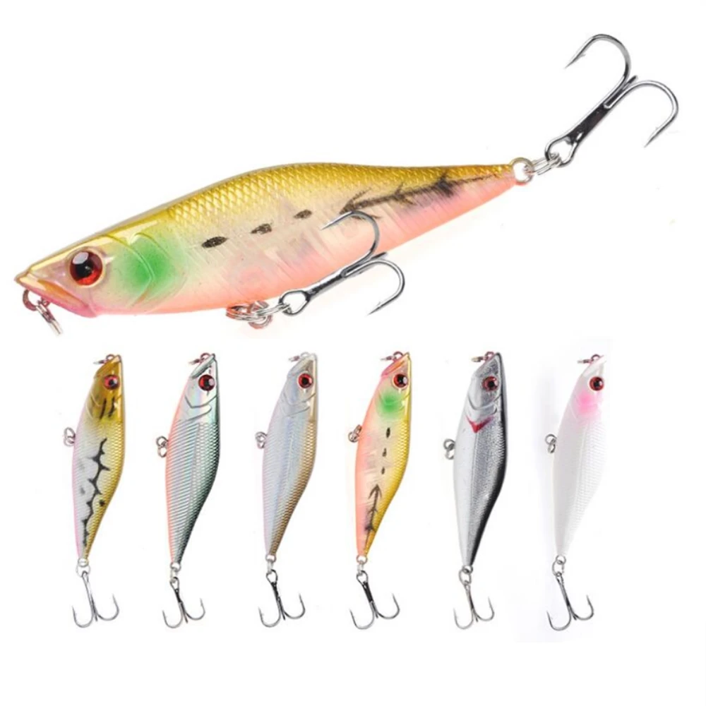 1 шт./лот Поппер рыболовная приманка с зазубренным крючком снасть 7 см 6 4 г