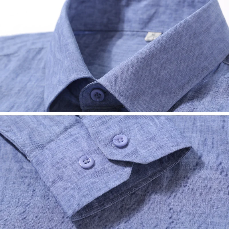 New Arrival 2018 Cotton Linen Shirt Men Long Sleeve Brand Breathable Casual Shirts Luxury Collar Camisa Masculina | Мужская одежда