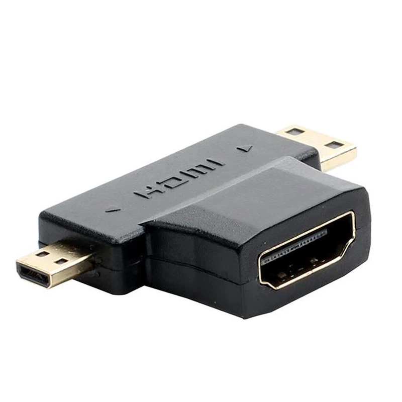 Переходник HDMI Mini Micro на гнездо 2 в 1 3D 1080P для ТВ монитора проектора камеры R19 |