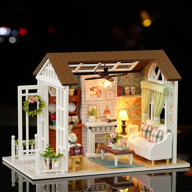 Diy Кукольный дом miniatura 3D Деревянный кукольный домик миниатюрная модель здания