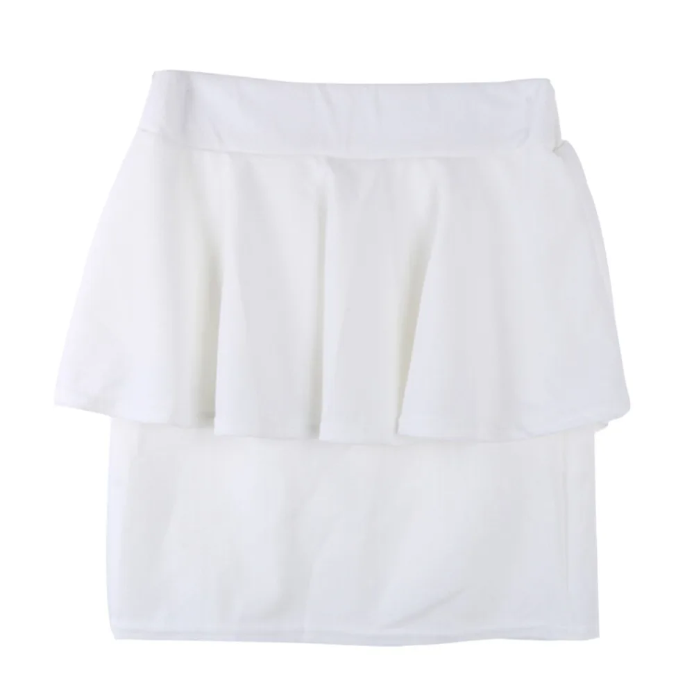 2018 ETOSELL 1 Piece Women Girl High Waisted Peplum Frill Pencil Skirt Stretch Body con Black White Blue Mini Sexy | Женская одежда