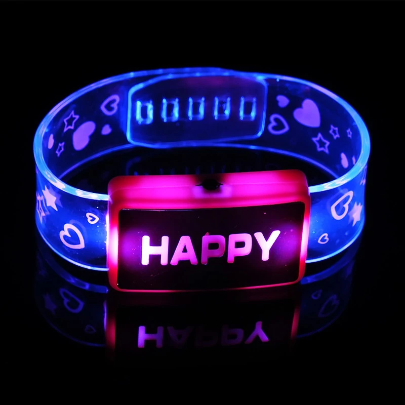 LED счастливый светящееся кольцо на руку браслет со светодиодным браслетом модные