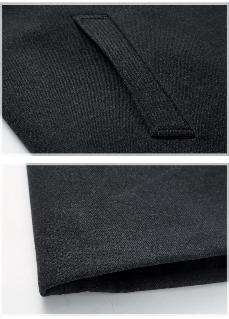 LONMMY 4XL Peacoat, шерстяная длинная куртка, мужское зимнее шерстяное пальто, Мужское пальто со съемным воротником из искусственного меха, мужской Тренч, черный, серый