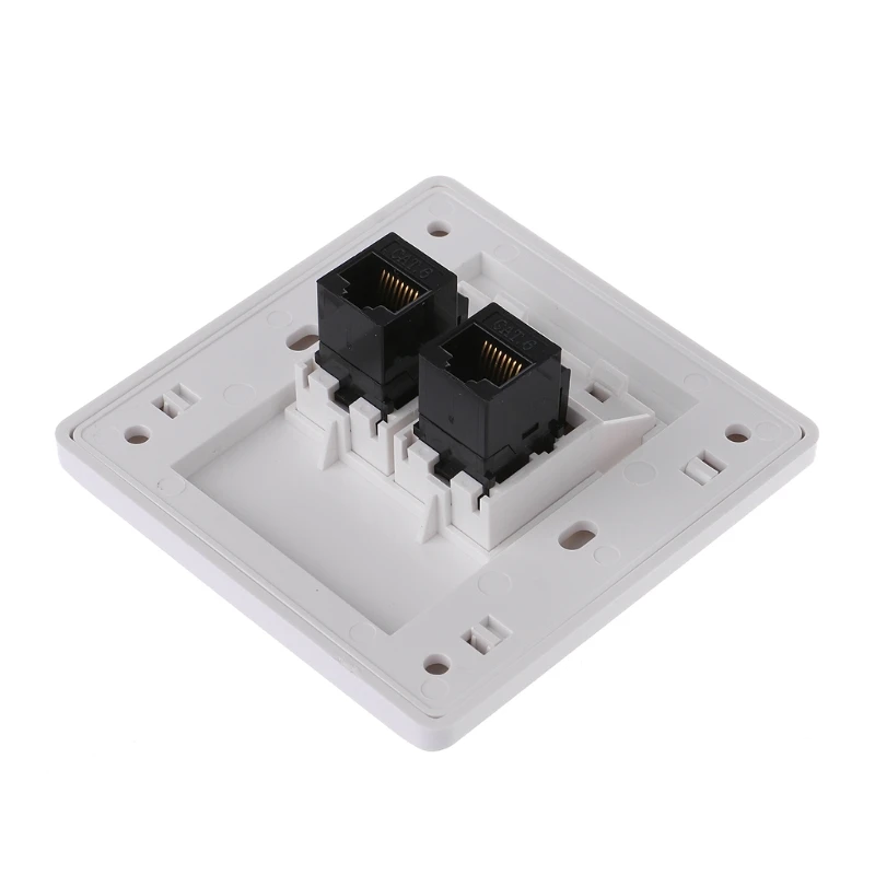 2 порта CAT5 RJ45 сетевая настенная пластина с разъемом Female To Female|Соединители| |