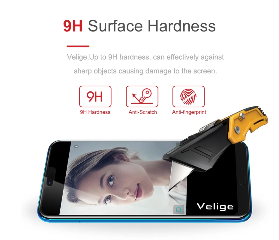 Velige 2.5D полное покрытие закаленное стекло для Huawei Honor 10 Honor10 защита экрана