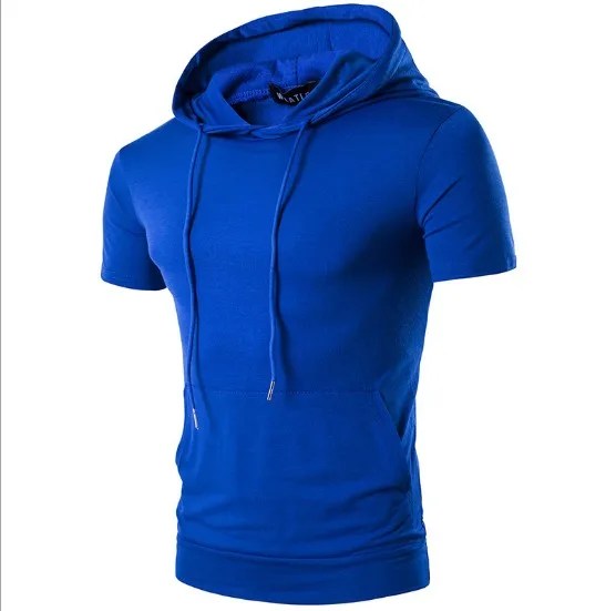 Мужская толстовка с капюшоном ZOGAA однотонная большими карманами и коротким