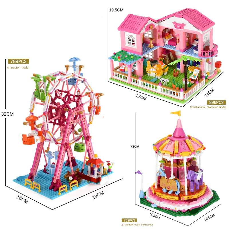 

896PCS City House Buildings Blocks Sets Girls Classic Toys Blocks Model Kids Educational Toys For Girls