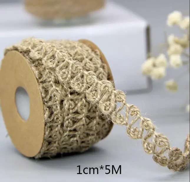 B 5 м DIY Ремесло винтажный натуральный Hessian джутовый шпагат веревка Свадебная вечеринка Мешковина Лента Декор для дома катушка фестиваль Скрапбукинг 9 видов стилей - Цвет: B