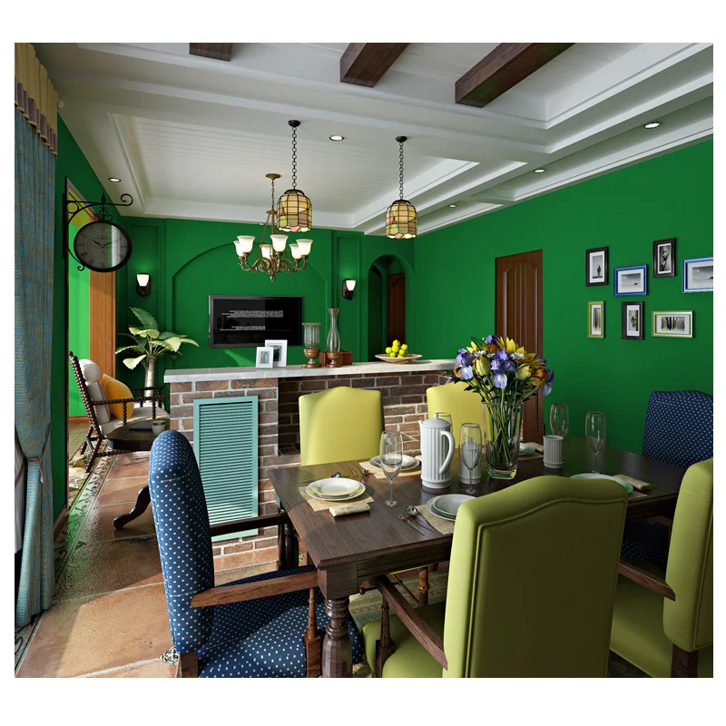 Обои для гостиной спальни ТВ обои чистый зеленый цвет|backdrop wallpaper|papel de paredepapel |