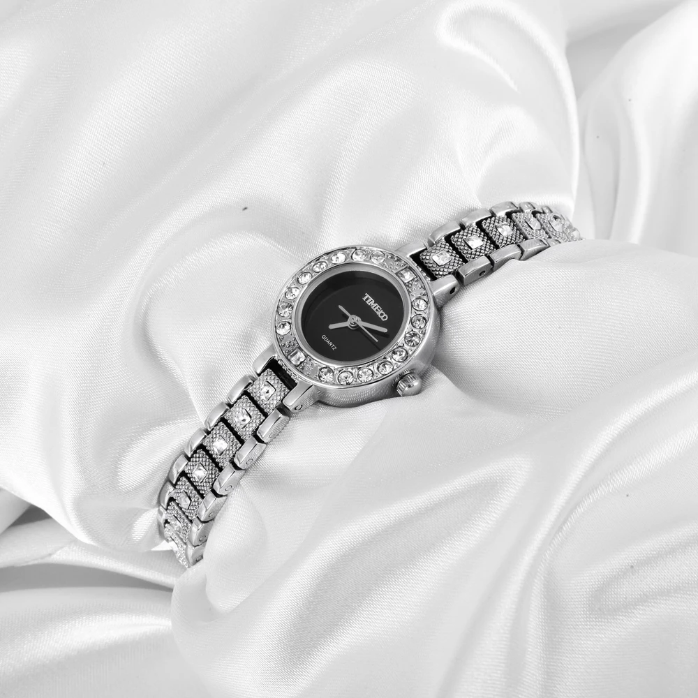 Time100 женские Кварцевые Часы со старазами Хрустальный Браслет часы Ювелирные