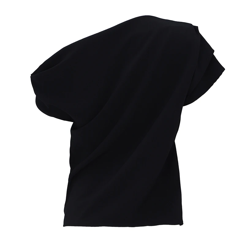 Женский комплект из двух предметов INDRESSME черный топ на одно плечо с рюшами и юбка
