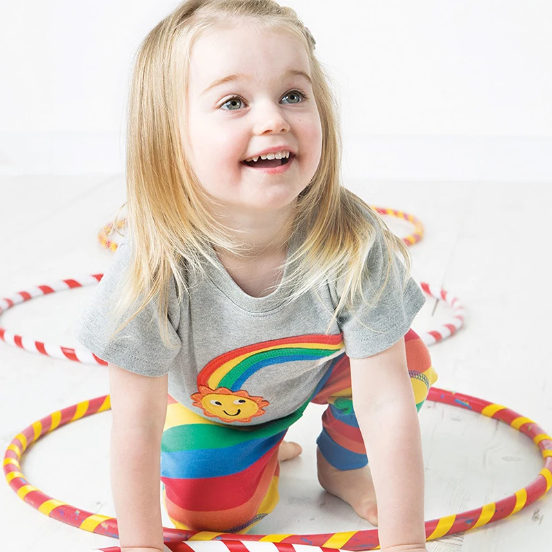 Футболка Enfant Fille/Летняя футболка из хлопка рубашка с динозаврами жирафа, модный детский топ с принтом животных, футболка для маленьких девочек От 2 до 7 лет
