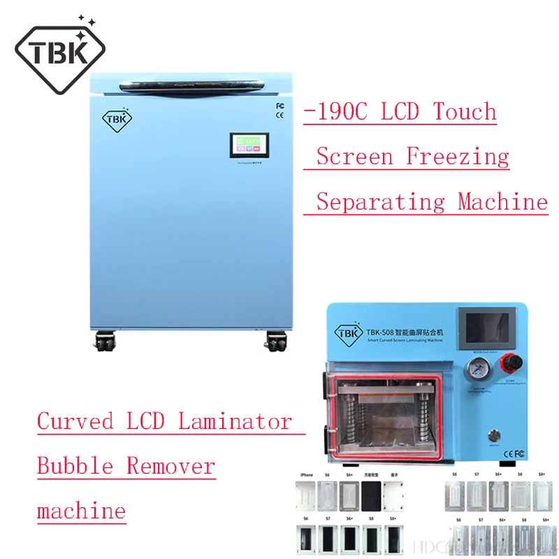 220V TBK-588-190C ЖК-дисплей изогнутый сенсорный экран замораживания отделяя машину TBK-508 5 в 1 Вакуумная ламинирующая пузырьковая машина