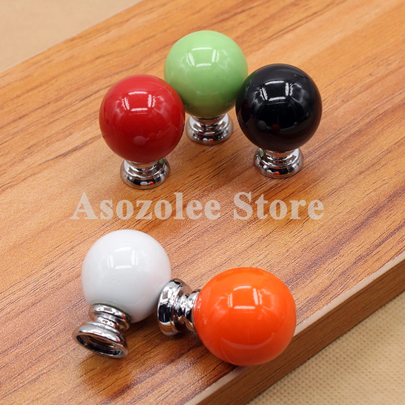Candy Color Ceramic Cabinet Door Handles Kitchen Cupboard Round Knobs Furniture Dresser Drawer Pulls | Обустройство дома