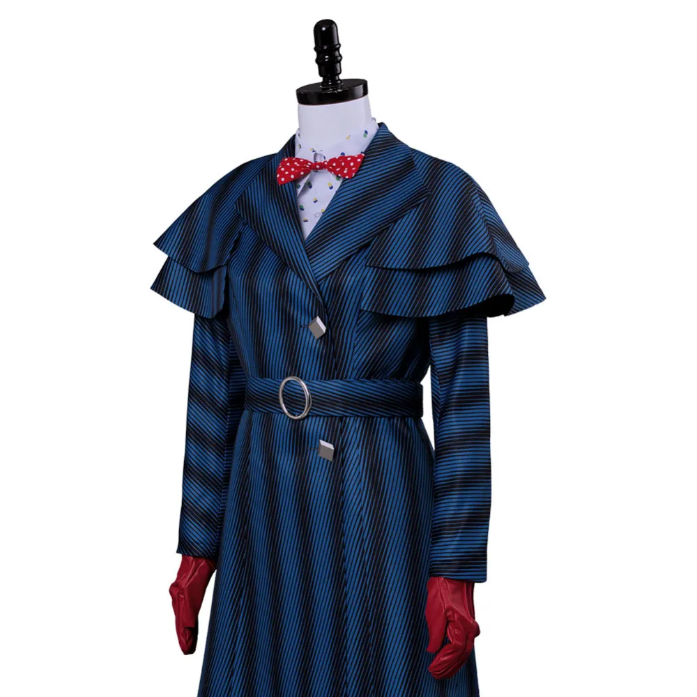 Фильм Mary Poppins возвращается Косплей Костюм Mary Poppins костюм платье синяя женская форма для вечеринки Хэллоуина костюмы для косплея