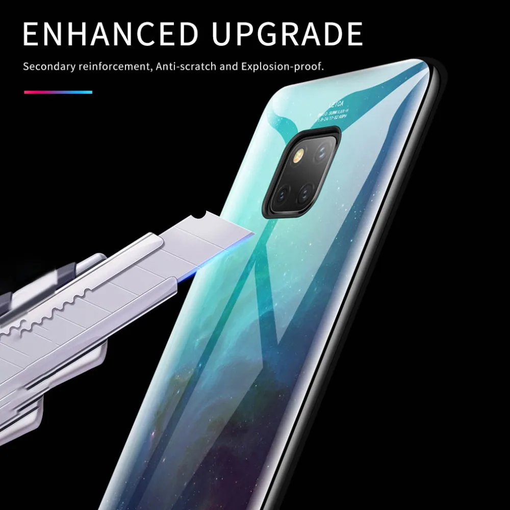 Роскошный чехол GKK для Huawei mate 20 Pro с полной защитой закаленное стекло мягкий край