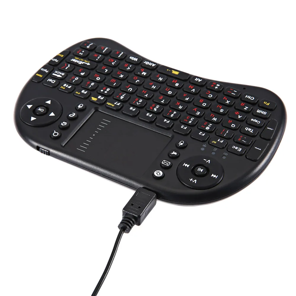 Zeepin M2S Русский Английский Беспроводной клавиатурой QWERTY сенсорная панель с USB