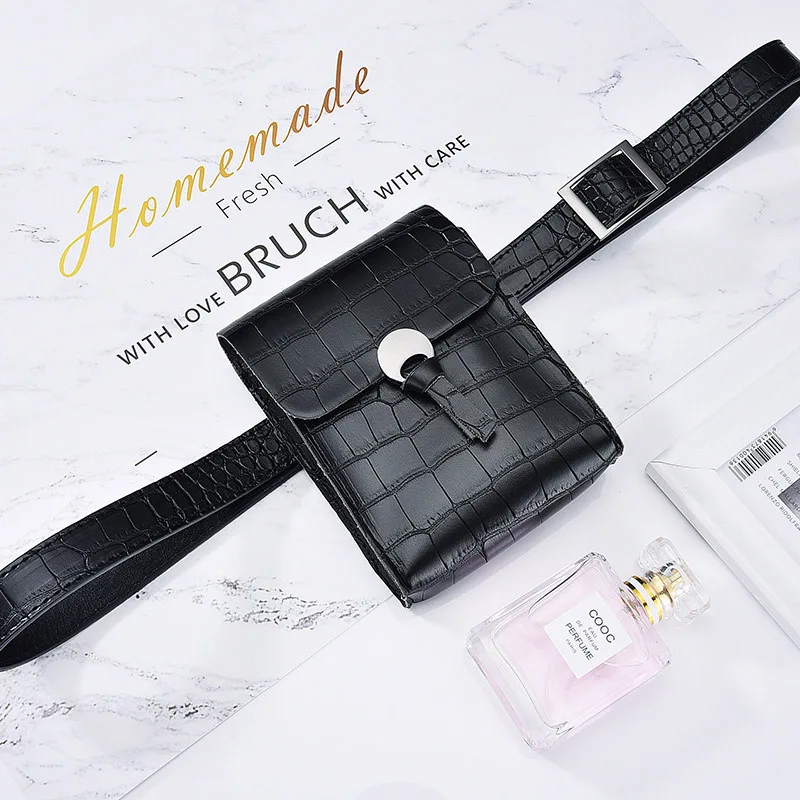 Black Waist pack Поясные сумки для женщин с животным принтом, Женская поясная сумка из искусственной кожи, поясная сумка, модный поясной ремень, высокое качество, Женский кошелек t1985 - Цвет: Black Waist pack