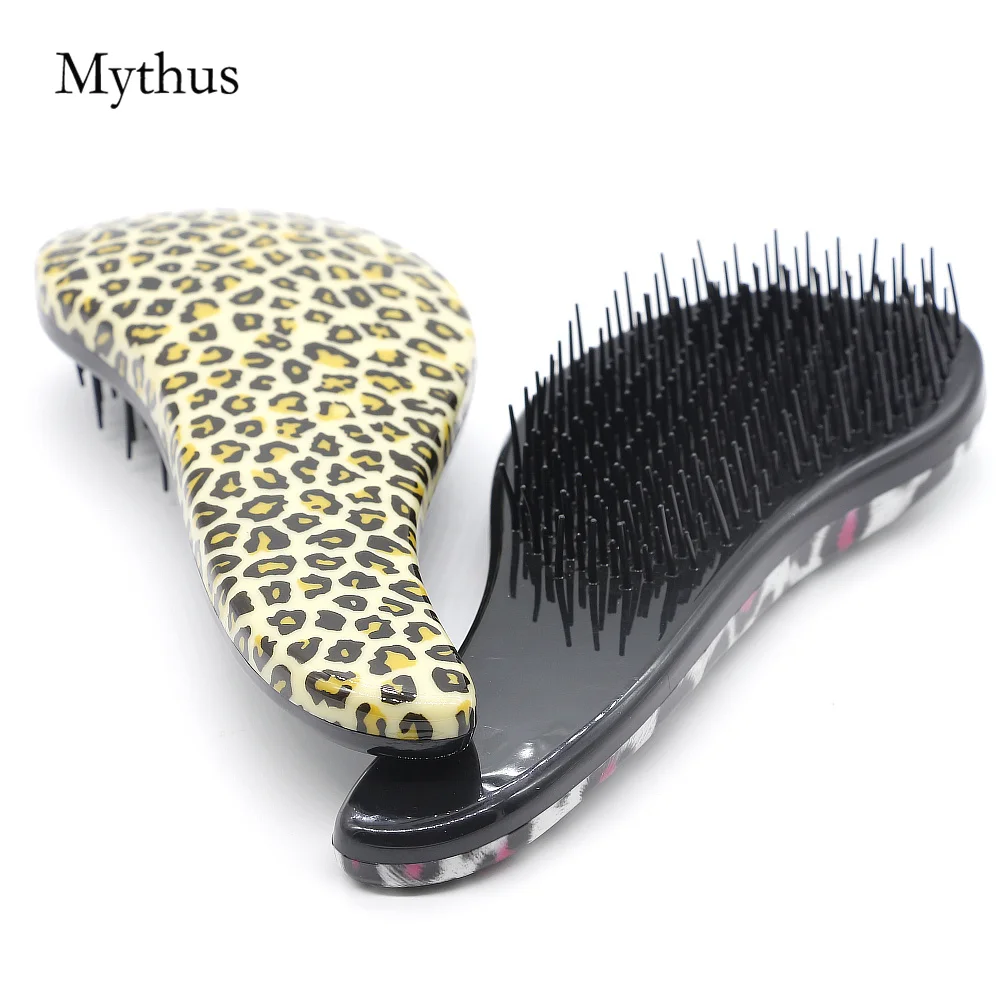 Mythus расческа для волос с леопардовым узором расчесывания гладких в 3 цветах из