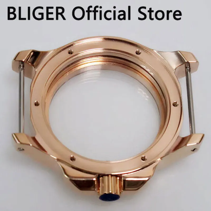 Чехол для мужских часов BLIGER 47 мм 316L из нержавеющей стали с покрытием розового