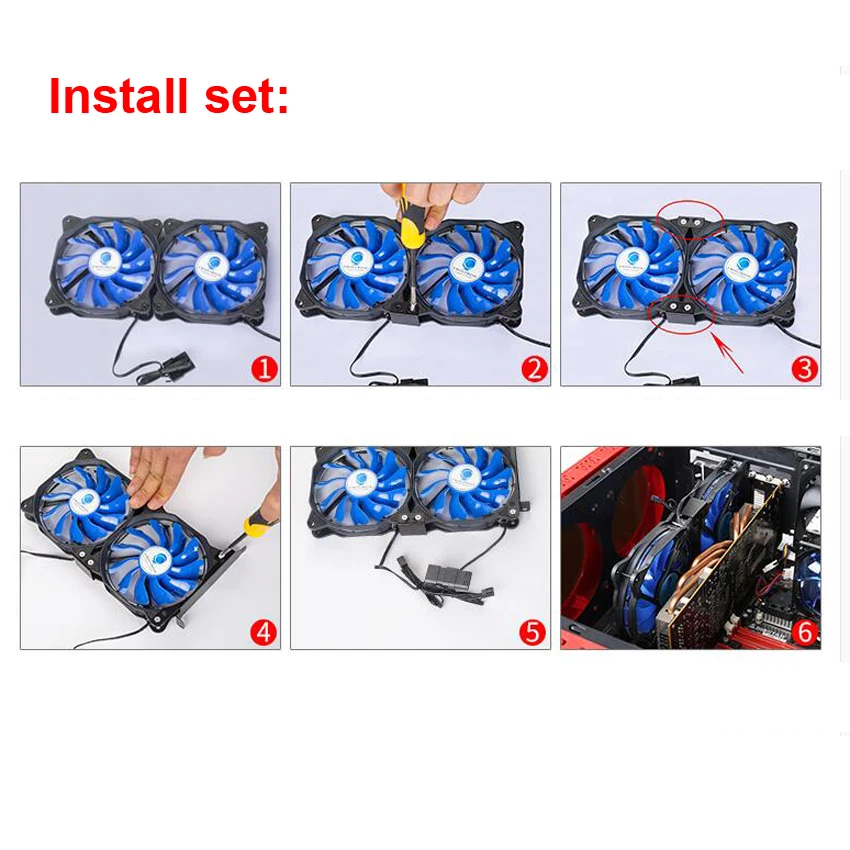 Ультратонкий pci-видеокарта papst 8 см 4PIN 8025 Бесшумная общая Графическая карта VGA