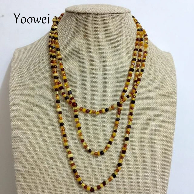 Yoowei 45 см 160 Янтарное ожерелье оптом натуральные балтийские бусины на заказ
