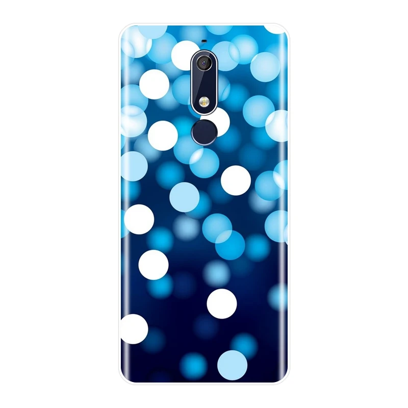 ТПУ голубое сердце цветок звезды задняя крышка для Nokia 2 1 3 5 6 7 мягкий чехол