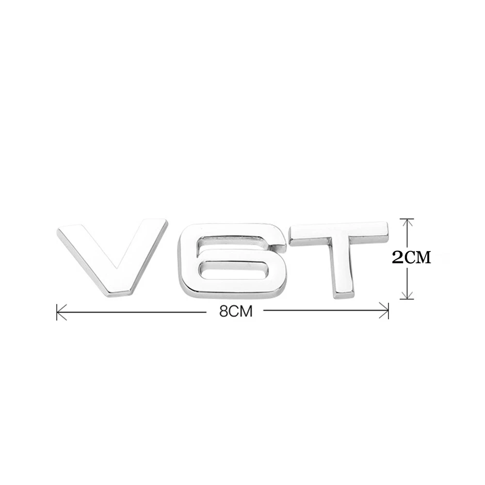 Письмо V8T сбоку наклейка на крыло для Audi A3 A6 C6 A4 B8 A5 A7 A8 A8L TT RS Q5 Q7 эмблемы Стикеры