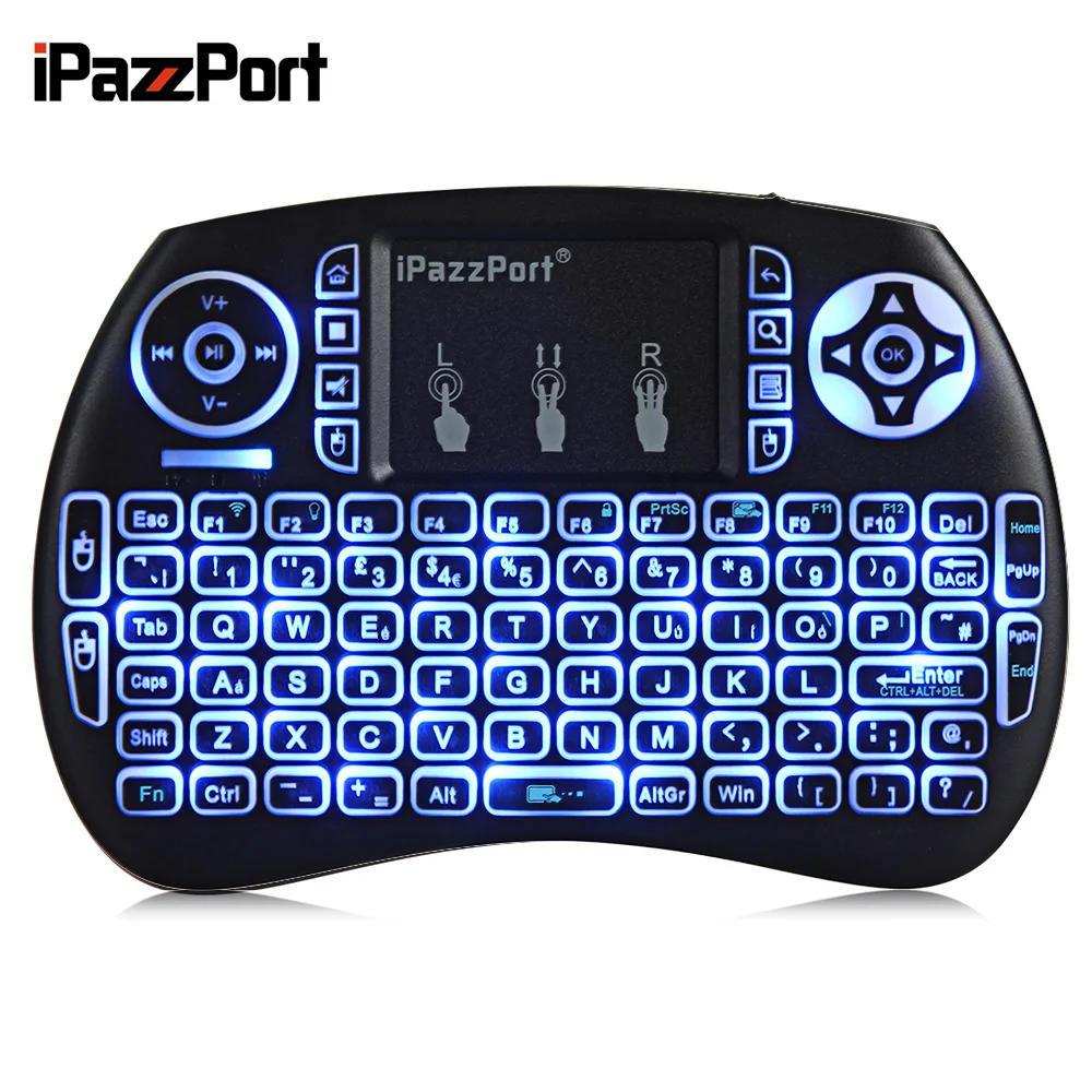 IPazzPort 21SDL 2 4 ГГц мини беспроводной QWERTY клавиатура с Подсветка для PC/Xbox 360/PS4/Android ТВ