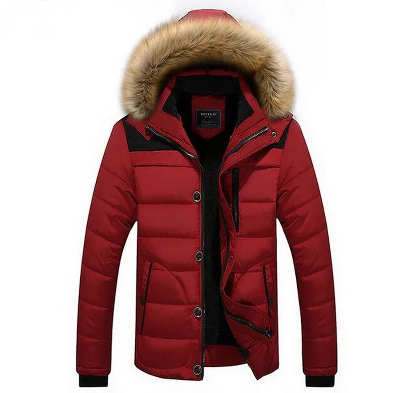 Men's Fur Collar Parkas Men Hooded Coat Men Down Keep Warm Suitable Minus 30 Degrees Celsius Winter Jacket
