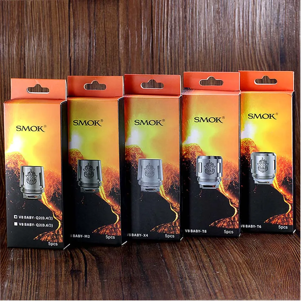 (RU Warehouse) SMOK TFV8 Baby Coil Head V8 T12 Red Light T8 T6 X4 Q2 M2 Mesh For X-PRIV Mag Kit TFV12 Prince Tank | Электроника