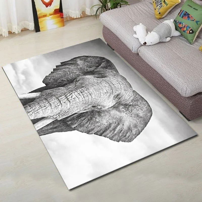 Kopen 3D Gedrukt Karpetten Olifant Patroon Tapijt Voor Woonkamer Slaapkamer Anti-Slip Sofa Floor Mat Keuken Tapijt Yoga Mat Thuis Decor