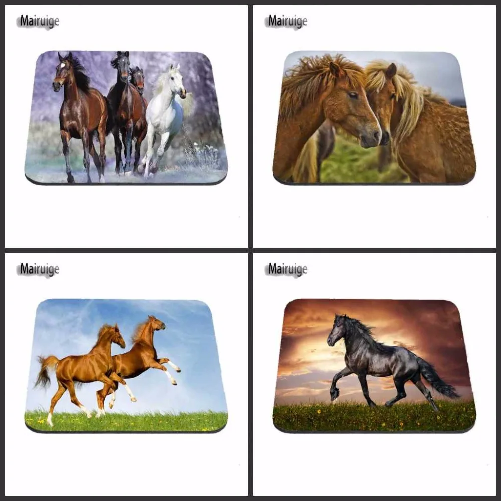 Horse Kiss Cute Custom Best Computer Gaming Rubber Mouse Pad for Size 18x22cm and 25x29cm And 25*20cm Decorate your desk