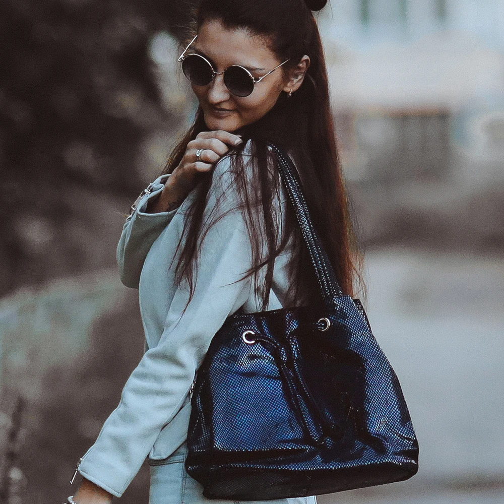 Realer модный бренд женские Натуральная кожа сумки большой емкости завязки ведро