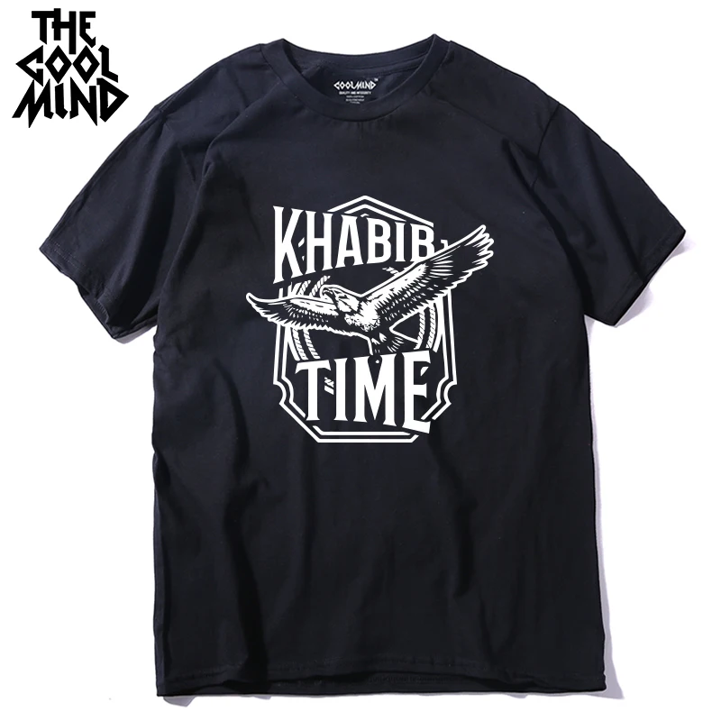 COOLMIND, хлопок, короткий рукав, khabib time, Мужская футболка, повседневная, летняя, мужская, Khabib Nurmagomedov, футболка, футболки