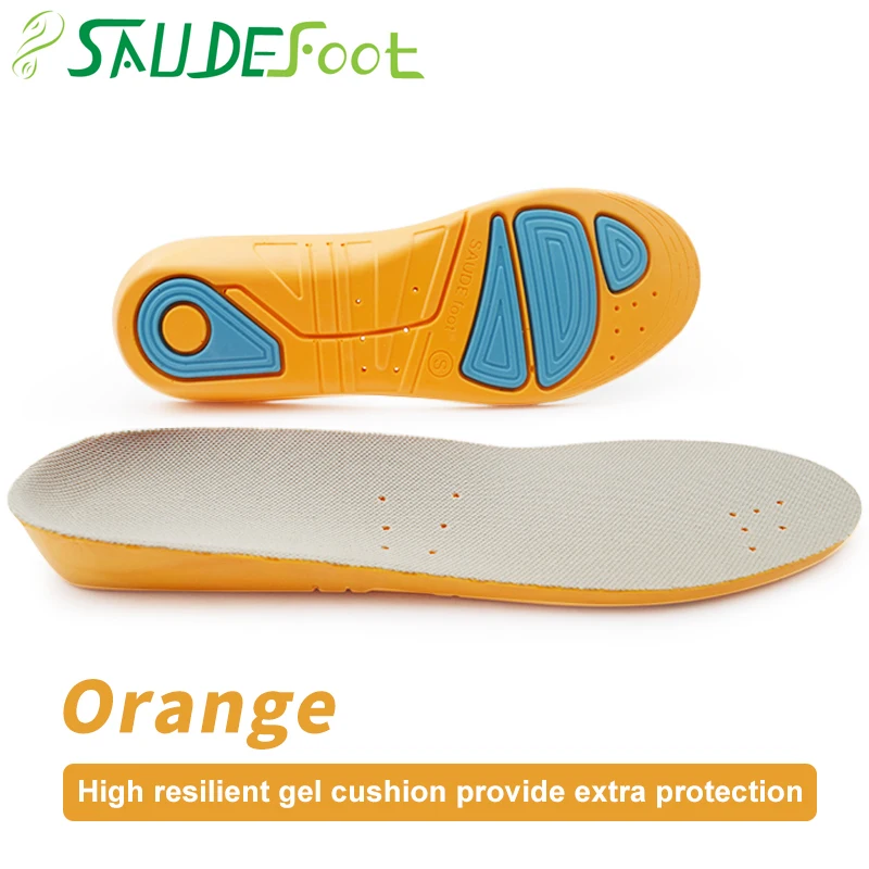 Sneaker Sports Shoe Insoles Gel PU Shoes Pad for Flat Feet Thickening Shock Absorption with Arch Orthopedic Design Insole | Обувь