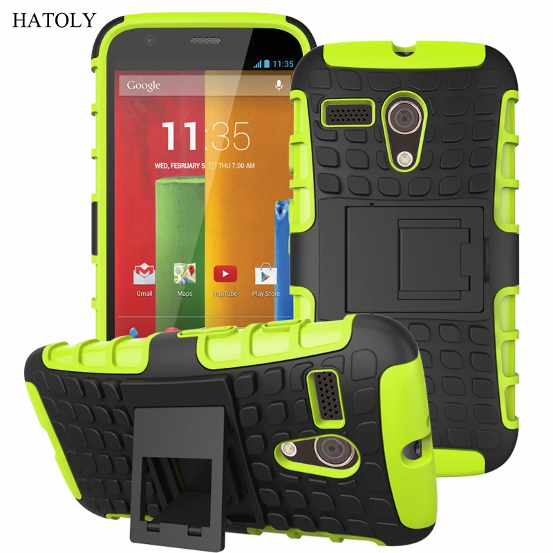 HATOLY For Motorola Moto G1 Case XT1031 XT1032 Heavy Duty Armor Shockproof Hard Plastic Rubber Silicone Phone Cover for |