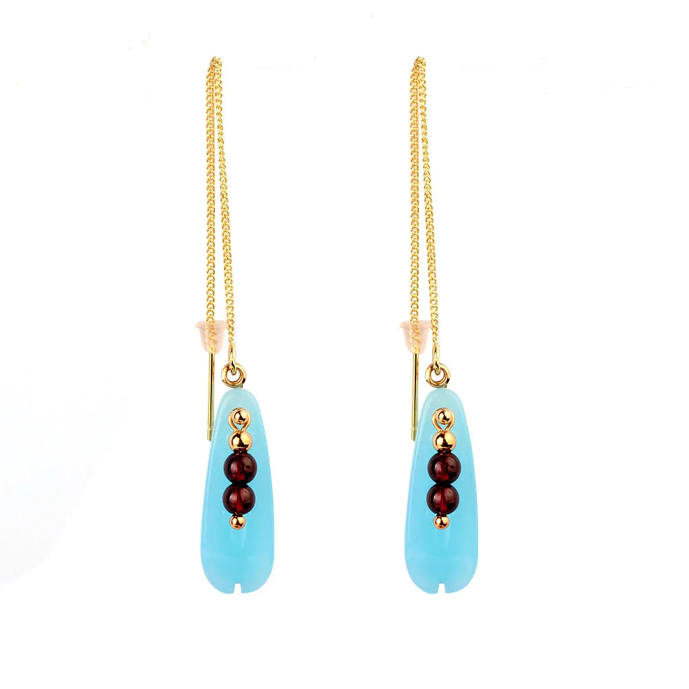 Новинка 3 вида цветов модные ювелирные изделия MYWINY длинные медные цепочки серьги