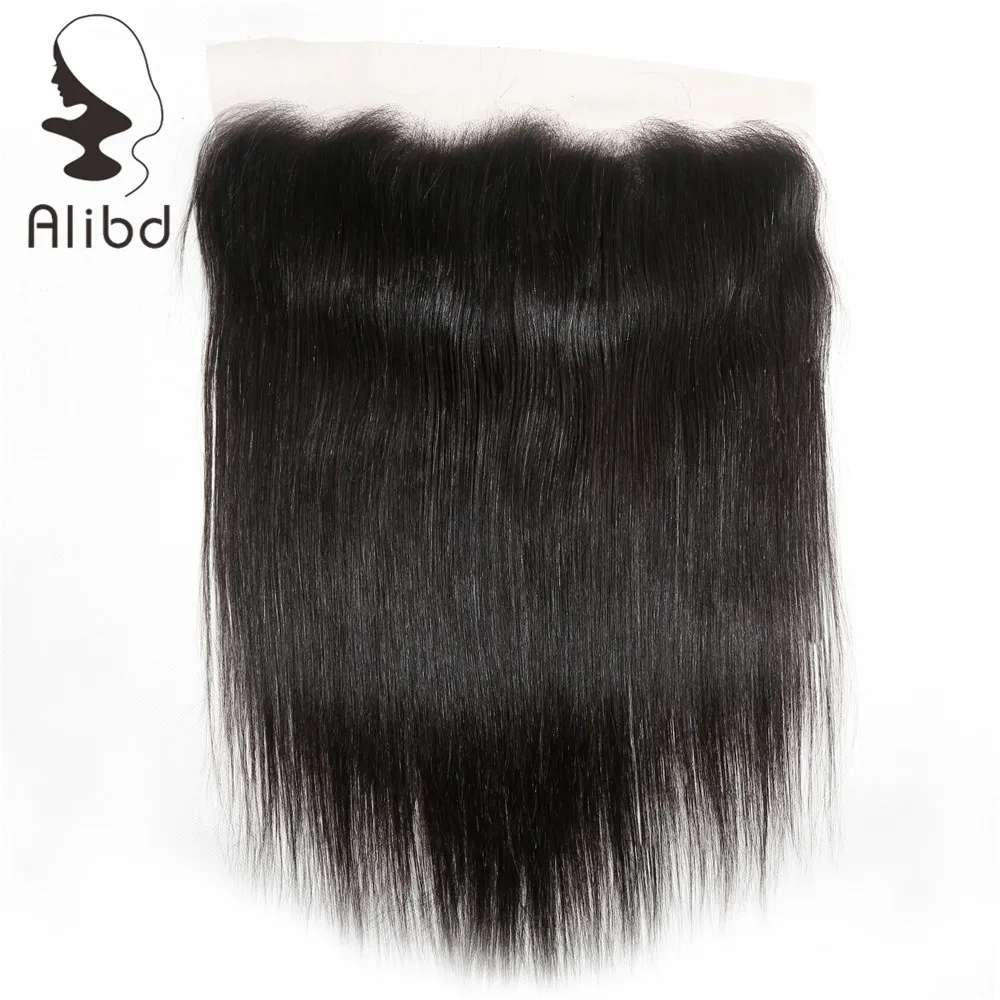 Alibd Lace Frontal Closure with Baby Hair Malaysian Straight Human Remy Natural Color Free Shipping | Шиньоны и парики